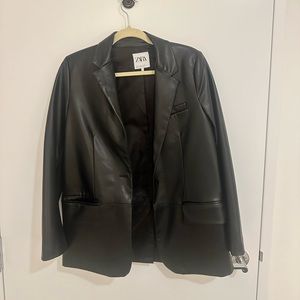 ZARA FAUX LEATHER BLAZER